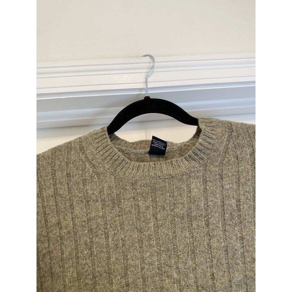 VTG Y2K Gap Men’s 100% Lambs Wool Pullover Ribbed Sweater Knit Green Size XL - Picture 5 of 6